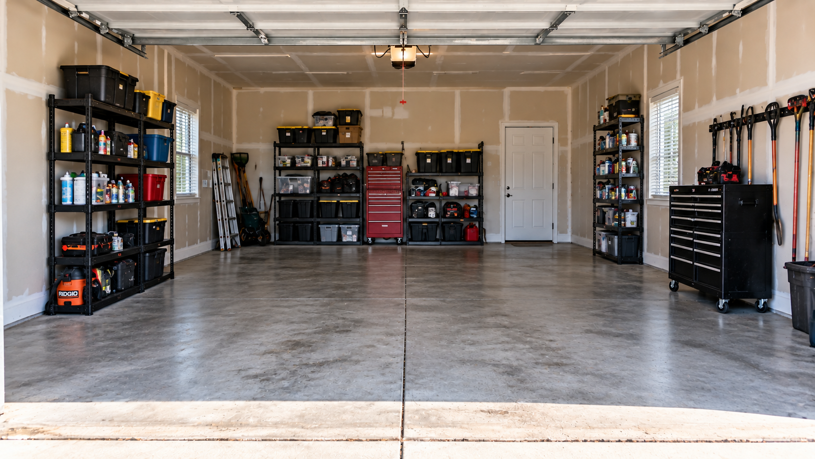 Example of a cleared garage after a cleanout